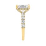 14K Yellow Gold 5 1/2Ct Radiant Cut & Round Diamond Engagement Ring Women Bridal Wedding Ring 4Ct Radiant Center Stone (Color F-G -Clarity Vs1/Vs2) - Image 3