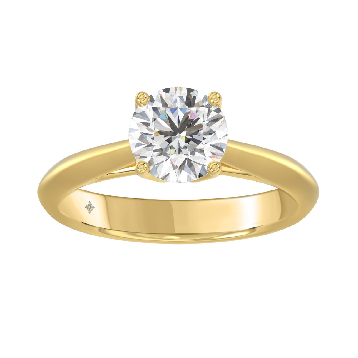 LADIES SOLITAIRE RING 1 1/2CT ROUND DIAMOND 14K YELLOW GOLD 1 LADIES SOLITAIRE RING 1 1/2CT ROUND DIAMOND 14K YELLOW GOLD - Image 1