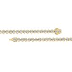 LADIES BRACELET 5.00CT ROUND DIAMOND 14K YELLOW GOLD - Image 3