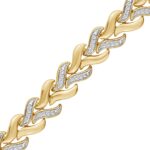 STERLING SILVER YELLOW 1/3CT ROUND DIAMOND LADIES BRACELET - Image 2