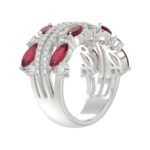 14K WHITE GOLD 2.00CT ROUND/MARQUISE DIAMOND LADIES RING (RUBY DIAMOND 1 1/2CT) - Image 3
