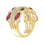 14K YELLOW GOLD 2.00CT ROUND/MARQUISE DIAMOND LADIES RING (RUBY DIAMOND 1 1/2CT) - Image 3
