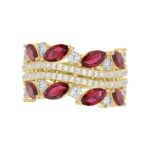 14K YELLOW GOLD 2.00CT ROUND/MARQUISE DIAMOND LADIES RING (RUBY DIAMOND 1 1/2CT) - Image 5