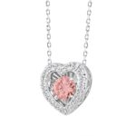 ETERNAL BLUSH COLLECTION 14K WHITE GOLD 1.00CT ROUND DIAMOND LADIES PENDANT (ROUND PINK) - Image 2