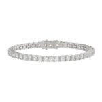 LADIES BRACELET 5CT ROUND DIAMOND 14K WHITE GOLD