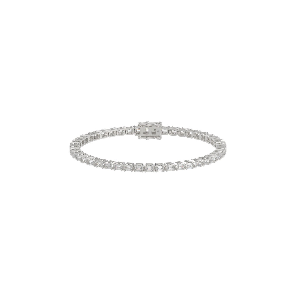 Luxury Emerald Shape Diamond Ladies Tennis Bracelet in 14K White Gold 4 1/2CT (Color F-G -Clarity VS1/VS2) 1 Luxury Emerald Shape Diamond Ladies Tennis Bracelet in 14K White Gold 4 1/2CT (Color F-G -Clarity VS1/VS2) - Image 1