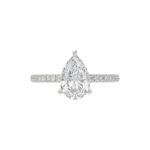 14K WHITE GOLD 2 3/4CT ROUND/PEAR DIAMOND LADIES RING (CENTER STONE PEAR DIAMOND 2CT) - Image 5