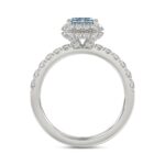 14K WHITE GOLD 4.00CT ROUND/RADIANT DIAMOND LADIES RING (CENTER STONE BLUE RADIANT DIAMOND 3CT) - Image 2