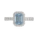 14K WHITE GOLD 4.00CT ROUND/RADIANT DIAMOND LADIES RING (CENTER STONE BLUE RADIANT DIAMOND 3CT) - Image 5