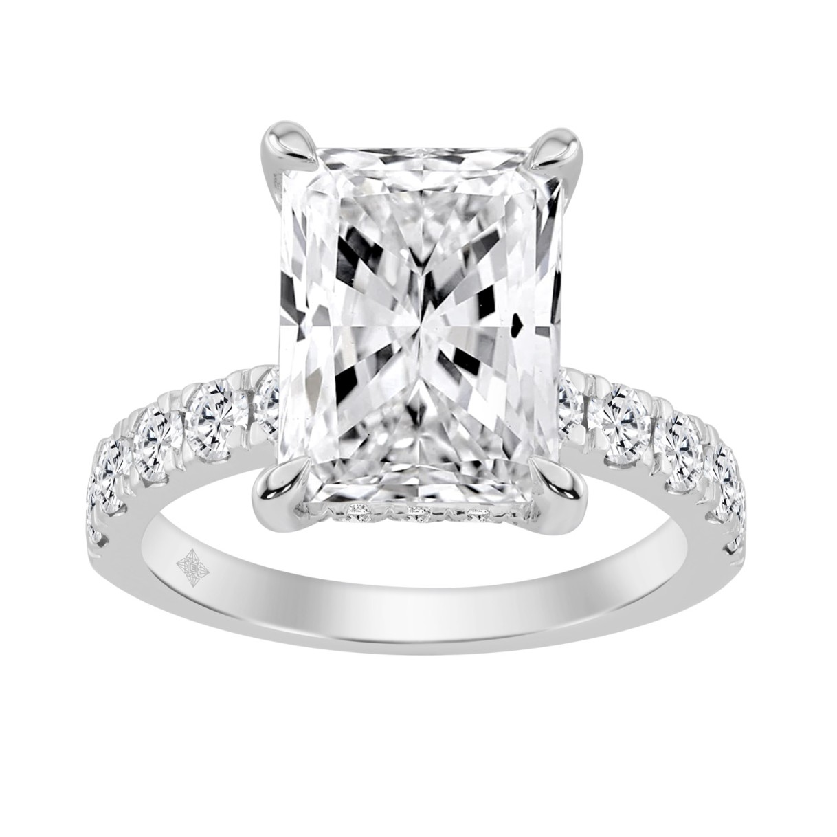 14K WHITE GOLD 6.00CT ROUND/RADIANT DIAMOND LADIES RING (CENTER STONE RADIANT DIAMOND 5CT) 1 14K WHITE GOLD 6.00CT ROUND/RADIANT DIAMOND LADIES RING (CENTER STONE RADIANT DIAMOND 5CT) - Image 1