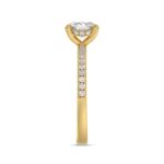 14K YELLOW GOLD 1 3/4CT ROUND/CUSHION DIAMOND LADIES RING (CENTER STONE CUSHION DIAMOND 1 1/2CT) - Image 4