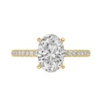 14K YELLOW GOLD 2 1/5CT ROUND/OVAL DIAMOND LADIES RING (CENTER STONE OVAL DIAMOND 2CT) - Image 5