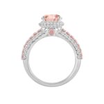 ETERNAL BLUSH COLLECTION LADIES RING 3 1/4CT ROUND/PEAR DIAMOND 14K WHITE GOLD (CENTER STONE PINK PEAR DIAMOND 2CT) - Image 2