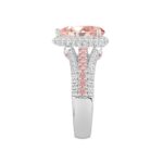 ETERNAL BLUSH COLLECTION LADIES RING 3 1/4CT ROUND/PEAR DIAMOND 14K WHITE GOLD (CENTER STONE PINK PEAR DIAMOND 2CT) - Image 3