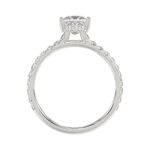LADIES RING 1 1/2CT ROUND/PRINCESS DIAMOND 14K WHITE GOLD (CENTER STONE PRINCESS DIAMOND 1CT) - Image 2