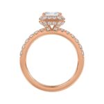 LADIES RING 4.00CT ROUND/EMERALD DIAMOND 14K ROSE GOLD (CENTER STONE EMERALD DIAMOND 3.00CT) - Image 5