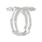 14K WHITE GOLD 1 1/4CT ROUND/PEAR DIAMOND LADIES WRAP RING - Image 3