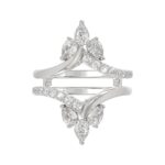 14K WHITE GOLD 1 1/4CT ROUND/PEAR DIAMOND LADIES WRAP RING - Image 5