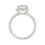 14K White Gold 4 1/2CT ladies Round & Emerald-cut diamond halo engagement Ring 4.00CT Emerald Center stone (Color F-G -Clarity VS1/VS2) - Image 2