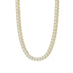 14K YELLOW GOLD 10 1/3CT 18" ROUND DIAMOND LADIES TENNIS NECKLACE - Image 3