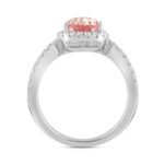 ETERNAL BLUSH COLLECTION LADIES RING 2 3/4CT ROUND/PEAR DIAMOND 14K WHITE GOLD (CENTER STONE PINK PEAR DIAMOND 2CT) - Image 2