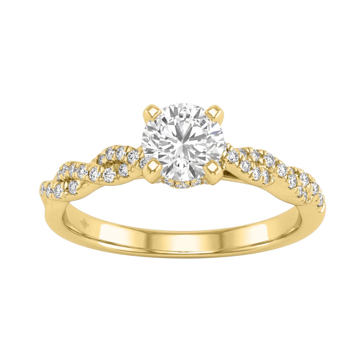 1 1/2Ct Round Lab-Grown Diamond Engagement Ring In 14K Yellow Gold Ladies Bridal Ring 3/4Ct Round Center Stone (Color F-G -Clarity Vs1/Vs2) 1 1 1/2Ct Round Lab-Grown Diamond Engagement Ring In 14K Yellow Gold Ladies Bridal Ring 3/4Ct Round Center Stone (Color F-G -Clarity Vs1/Vs2) - Image 1