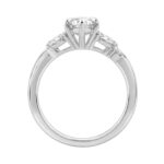 14K White Gold 3 1/2Ct Lab-Grown Diamond Engagement Ring For Women 3Ct Marquise Center With Round Side Stones, Elegant Fashion Bridal Ring (Color F-G - Image 2