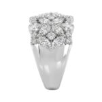 14K White Gold 3.00Ct Mixed Shape Diamond Cluster Ring Round, Marquise & Pear Floral Inspired Ladies Ring (Color F-G -Clarity Vs1/Vs2) - Image 3