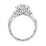 14K White Gold 5 1/2Ct Lab-Grown Diamond Engagement Ring For Women 5Ct Round Center Stone With Marquise Side Stones, Luxury Bridal Ring (Color F-G -Cl - Image 2