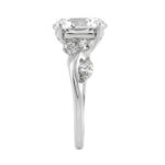14K White Gold 5 1/2Ct Lab-Grown Diamond Engagement Ring For Women 5Ct Round Center Stone With Marquise Side Stones, Luxury Bridal Ring (Color F-G -Cl - Image 3