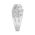 14K White Gold Ladies Crossover Fashion Ring 1 3/4Ct Round & Marquise Diamond (Color F-G -Clarity Vs1/Vs2) - Image 3