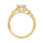 14K Yellow Gold 3 1/2Ct Lab-Grown Diamond Engagement Ring For Women 3Ct Oval Center With Marquise & Round Side Stones, Elegant Bridal Ring (Color F-G - Image 2