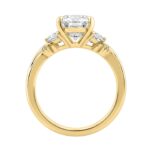 14K Yellow Gold 3 1/2Ct Lab-Grown Diamond Engagement Ring For Women 3Ct Pear Center With Marquise & Round Side Stones, Elegant Bridal Ring (Color F-G - Image 2