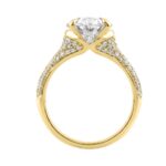 14K Yellow Gold Oval & Round Diamond Engagement Ring For 4 1/2Ct Ladies Ring 4Ct Oval Center Stone (Color F-G -Clarity Vs1/Vs2) - Image 2