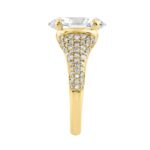 14K Yellow Gold Oval & Round Diamond Engagement Ring For 4 1/2Ct Ladies Ring 4Ct Oval Center Stone (Color F-G -Clarity Vs1/Vs2) - Image 3