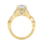 14K Yellow Gold Radiant Cut Diamond Ring 4 1/5Ct With Marquise Side Stones Ladies Engagement Ring 3Ct Radiant Center Stone (Color F-G -Clarity Vs1/Vs - Image 2