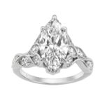 Elegant 14K White Gold 4 1/5Ct Marquise Diamond Ring Women Fashion Engagement Ring (Color F-G -Clarity Vs1/Vs2)