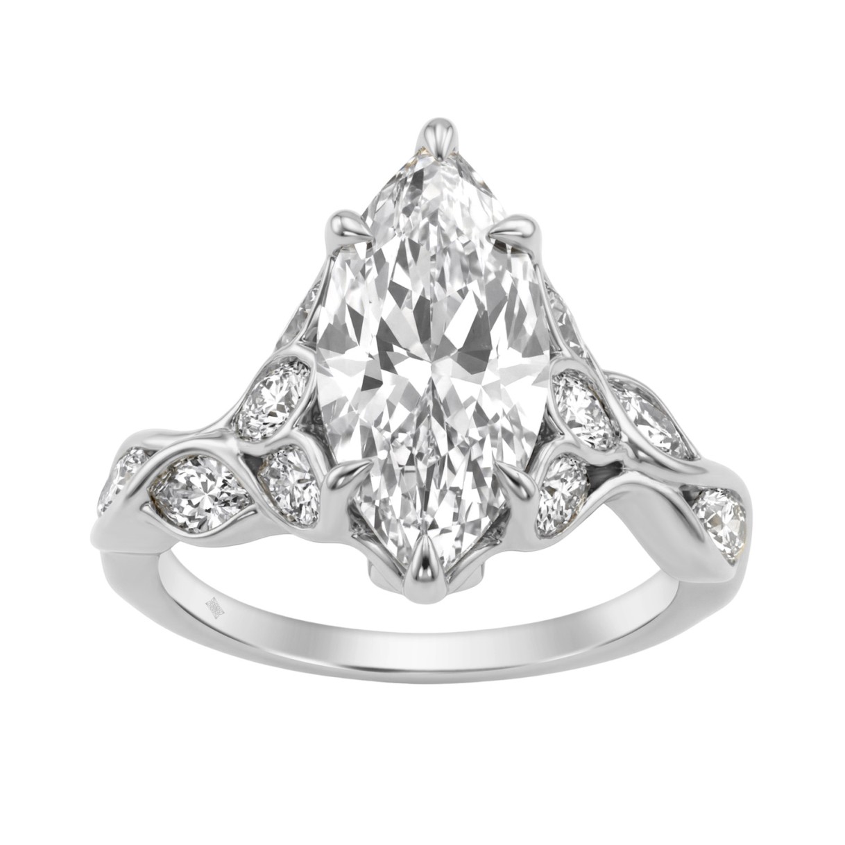 Elegant 14K White Gold 4 1/5Ct Marquise Diamond Ring Women Fashion Engagement Ring (Color F-G -Clarity Vs1/Vs2) 1 Elegant 14K White Gold 4 1/5Ct Marquise Diamond Ring Women Fashion Engagement Ring (Color F-G -Clarity Vs1/Vs2) - Image 1