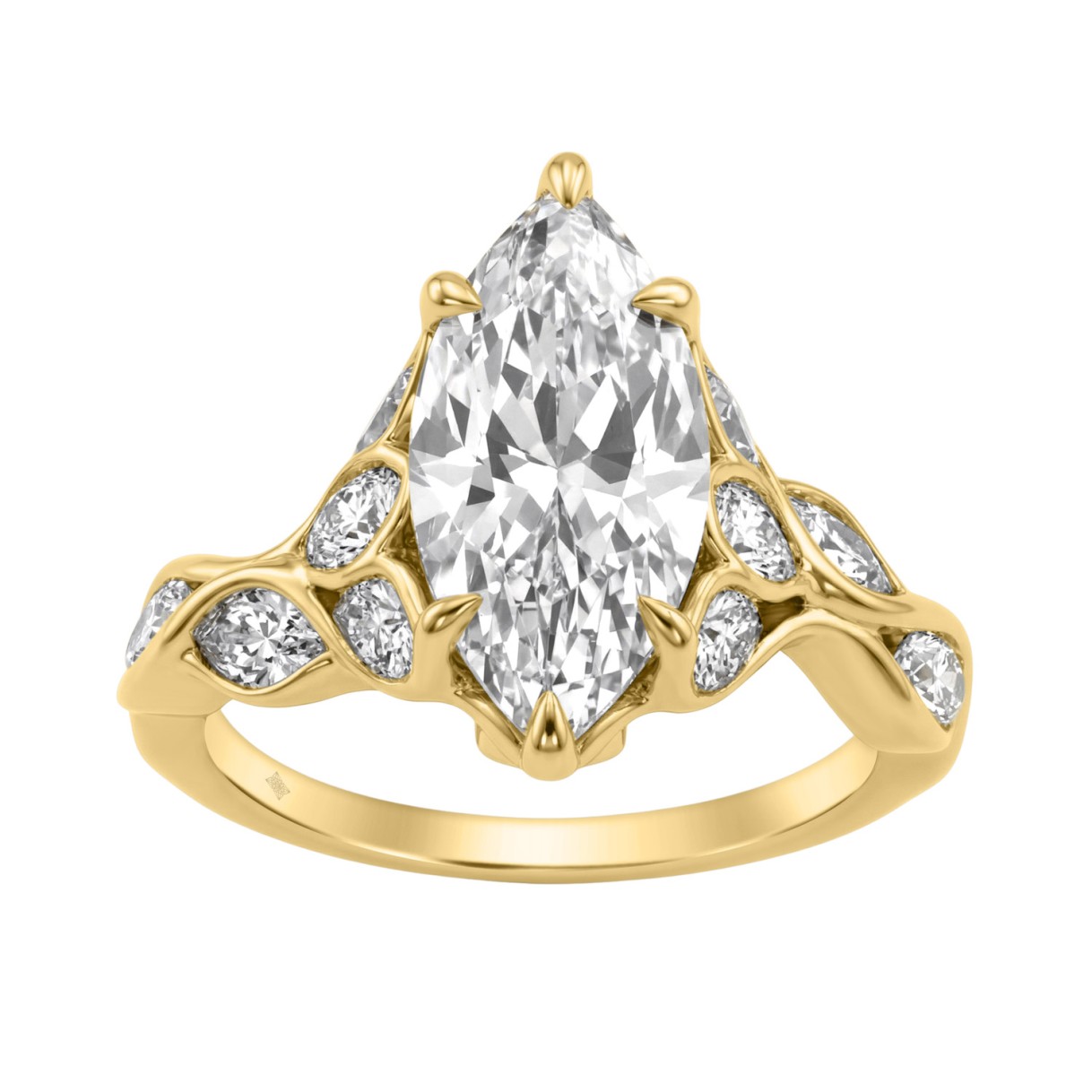 Elegant 14K Yellow Gold 4 1/5Ct Marquise Diamond Ring Women Ladies Engagement Ring (Color F-G -Clarity Vs1/Vs2) 1 Elegant 14K Yellow Gold 4 1/5Ct Marquise Diamond Ring Women Ladies Engagement Ring (Color F-G -Clarity Vs1/Vs2) - Image 1