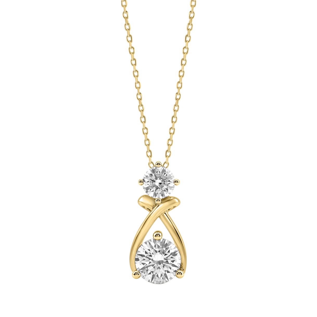 Elegant 14K Yellow Gold Lab Created Diamond Ladies Pendant 1.00Ct Round Cut Infinity Twist Pendant For Her (Color F-G -Clarity Vs1/Vs2) 1 Elegant 14K Yellow Gold Lab Created Diamond Ladies Pendant 1.00Ct Round Cut Infinity Twist Pendant For Her (Color F-G -Clarity Vs1/Vs2) - Image 1