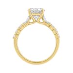 Elegant 14K Yellow Gold Multi Shape Diamond Ladies Ring 2 3/4Ct Oval Marquise Round Bridal Engagement Ring 2Ct Oval Center Stone (Color F-G -Clarity V - Image 2