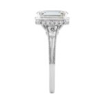 LADIES 14K White Gold 2 1/6Ct Diamond Engagement Ring Elongated Cushion Cut Center With Round Side Stones, Elegant Fine Ring 2Ct Cushion Center Stone - Image 3