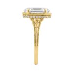 LADIES 14K Yellow Gold 2 1/6Ct Diamond Engagement Ring Elongated Oval Cut Center With Round Side Stones, Elegant Fine Ring 2Ct Oval Center Stone (Colo - Image 3