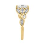 Ladies 14K Yellow Gold 4 1/5Ct Multi-Shape Diamond Engagement Ring Round, Oval & Marquise With Side Stones 3Ct Oval Center Stone (Color F-G -Clari - Image 3