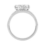 Luxury 14K White Gold 1 3/4Ct Lab Grown Diamond Ring 1 1/2Ct Oval Center And Round Diamond Ladies Engagement Ring (Color F-G -Clarity Vs1/Vs2) - Image 2