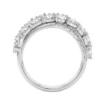 Luxury 14K White Gold 3Ct Lab Grown Diamond Pear Shape & Round Cut Ladies Fashion Ring For Her (Color F-G -Clarity Vs1/Vs2) - Image 2
