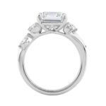 Luxury 14K White Gold 5 1/2Ct Lab-Grown Diamond Ring 5Ct Emerald Center With Marquise & Round Side Stones For Women Engagement Ring (Color F-G -Cl - Image 2