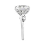 Luxury 14K White Gold 5 1/2Ct Lab-Grown Diamond Ring 5Ct Emerald Center With Marquise & Round Side Stones For Women Engagement Ring (Color F-G -Cl - Image 3
