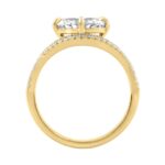 Luxury 14K Yellow Gold 1 3/4Ct Lab Grown Diamond Ring 1 1/2Ct Oval Center And Round Diamond Ladies Engagement Ring (Color F-G -Clarity Vs1/Vs2) - Image 2