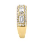 Luxury 2.00Ct 14K Yellow Gold Lab-Grown Diamond Anniversary Ladies Ring Radiant Center & Round Side Diamonds (Color F-G -Clarity Vs1/Vs2) - Image 3